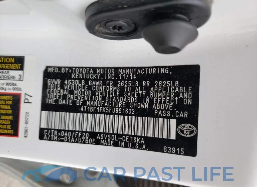 4T1BF1FK5FU891602# 12