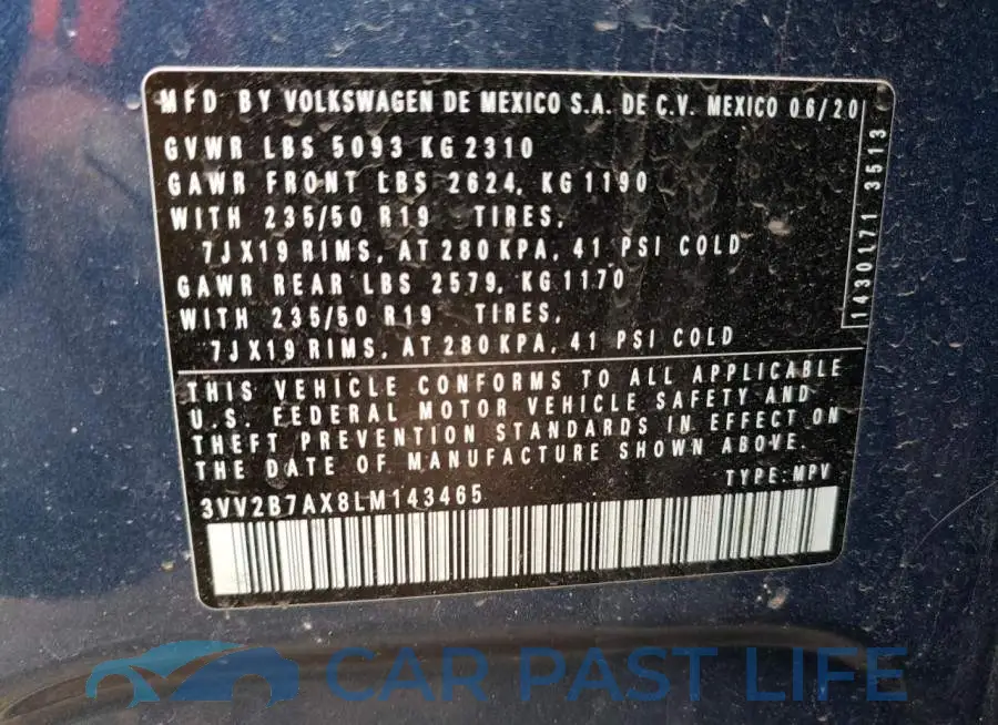 3VV2B7AX8LM143465# 12