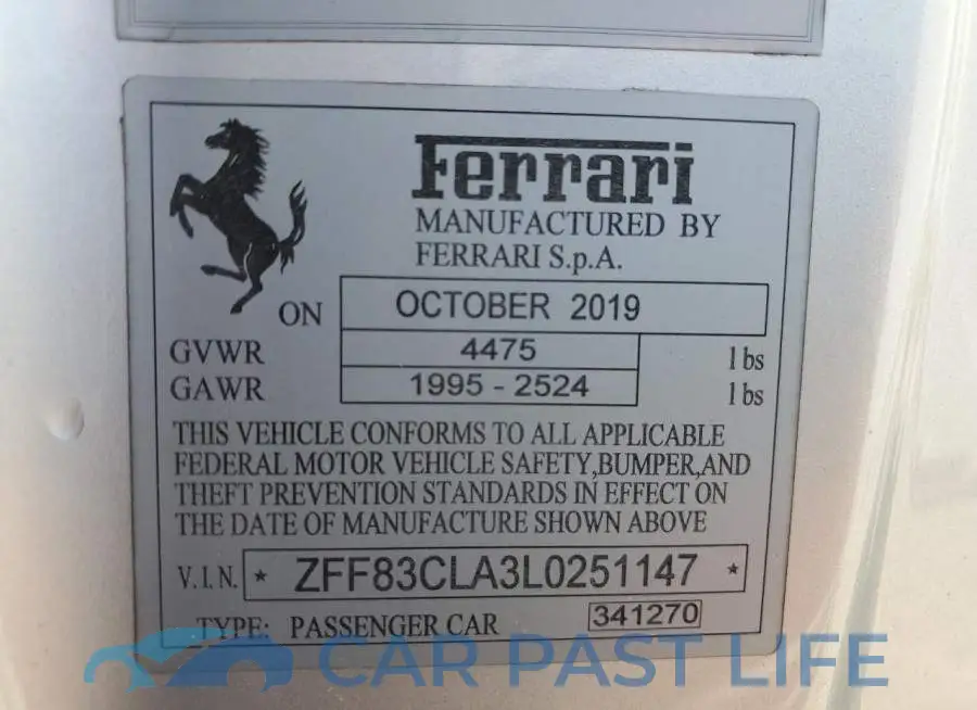ZFF83CLA3L0251147# 12