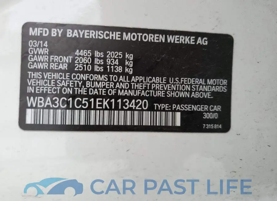 WBA3C1C51EK113420# 13