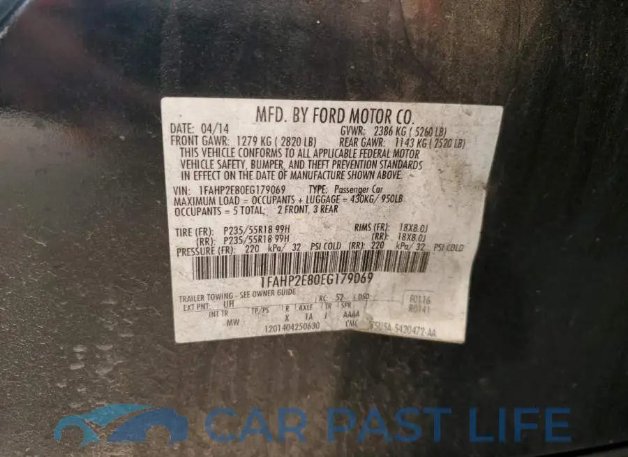 1FAHP2E80EG179069# 12