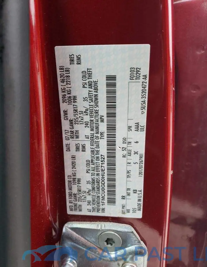 1FMCU0GD0HUE71527# 14
