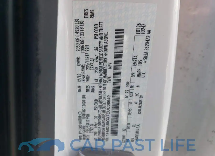 1FMCU0GX7EUC08649# 12