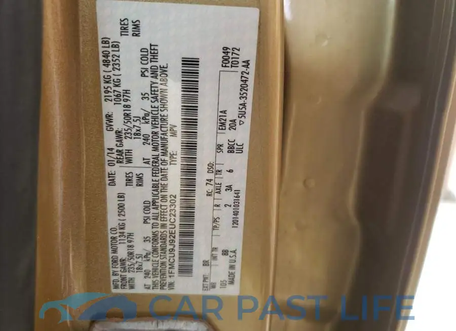 1FMCU9J92EUC23302# 13