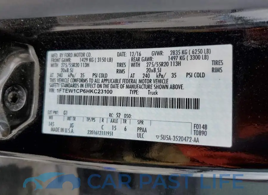 1FTEW1CP6HKC23100# 12
