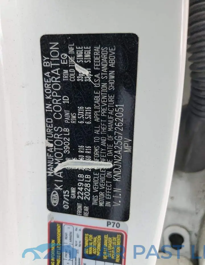 KNDJN2A25G7262051# 12