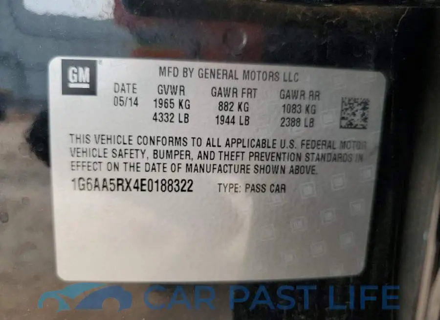 1G6AA5RX4E0188322# 12