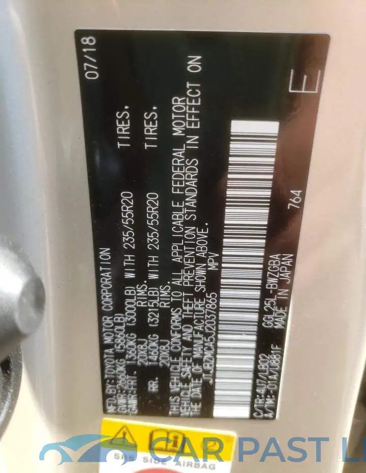 JTJBZMCA5J2037865# 13