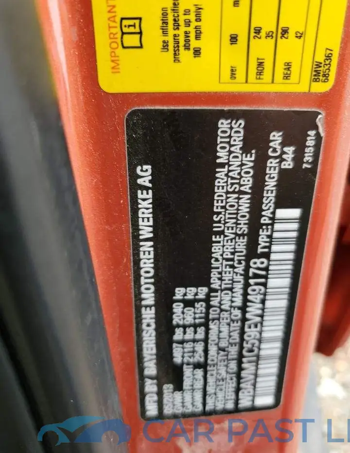 WBAVM1C59EVW49178# 12
