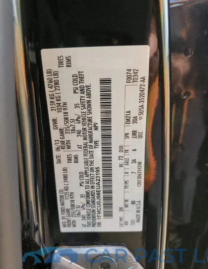 1FMCU0J98EUA23195# 13