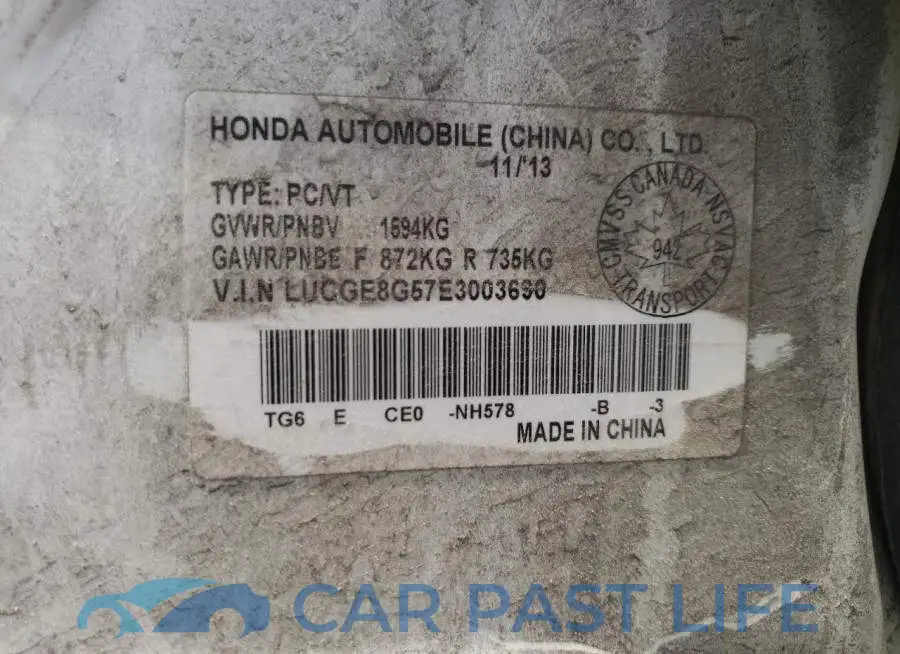 LUCGE8G57E3003690# 12