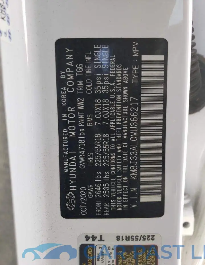 KM8J33AL0MU366217# 13