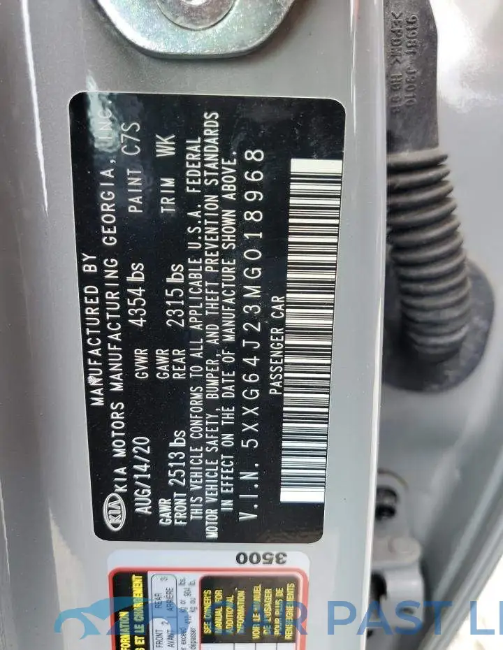 5XXG64J23MG018968# 12