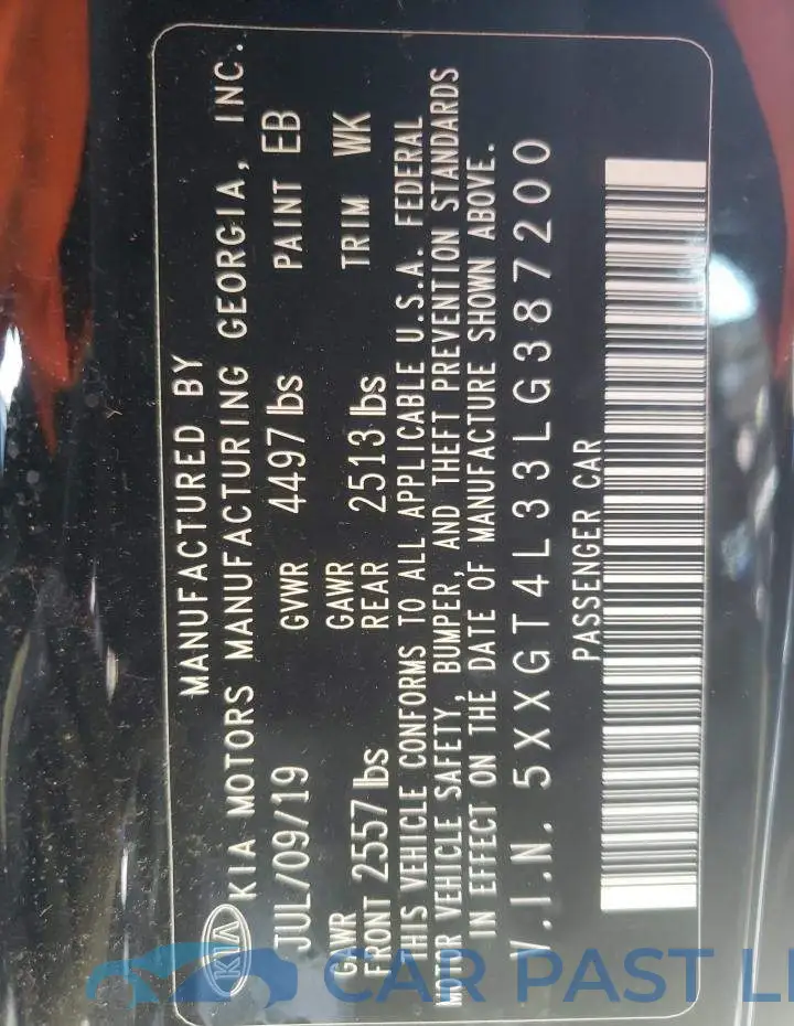 5XXGT4L33LG387200# 12