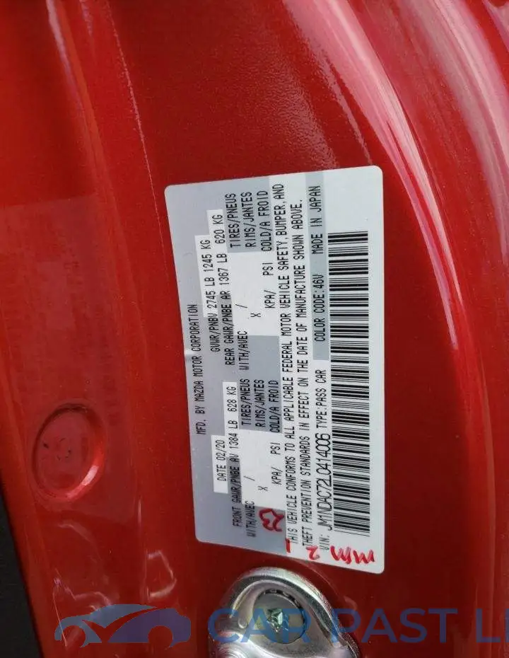 JM1NDAC72L0414006# 12