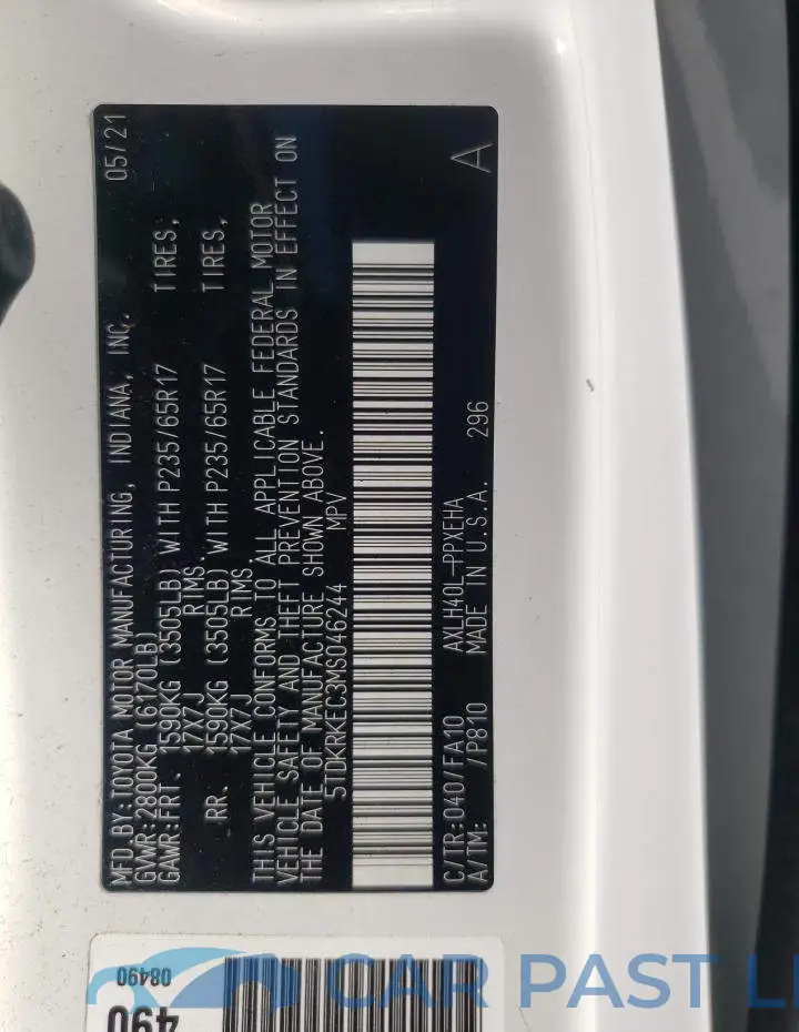 5TDKRKEC3MS046244# 14