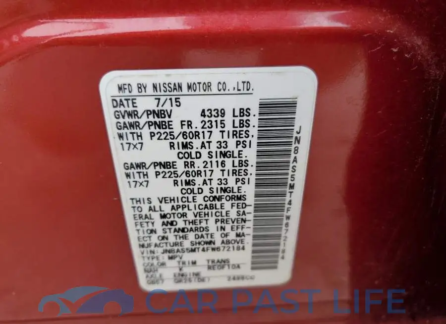 JN8AS5MT4FW672184# 13