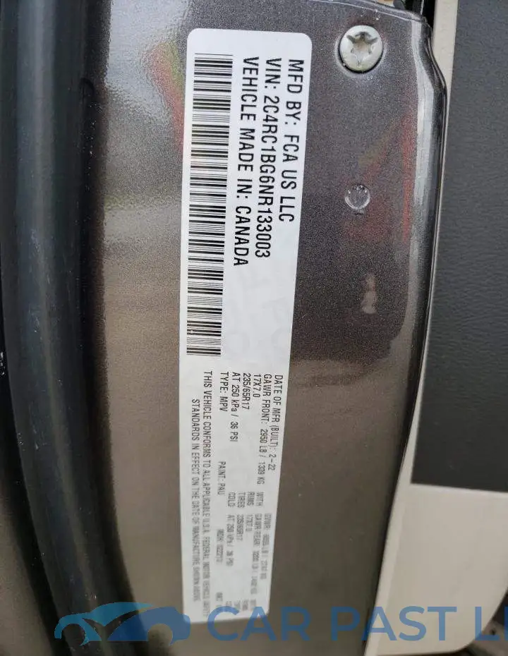 2C4RC1BG6NR133003# 14