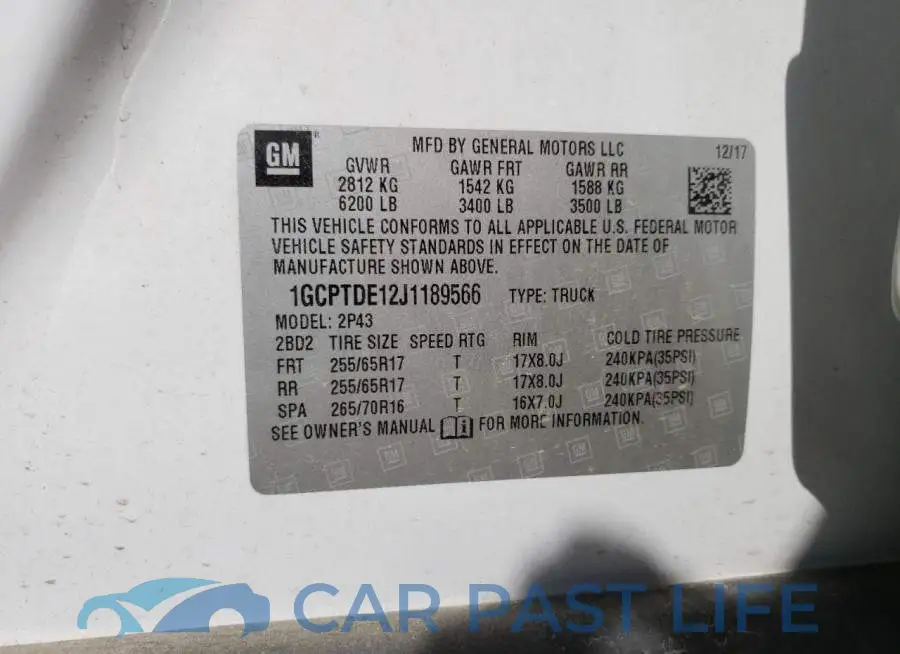 1GCPTDE12J1189566# 12
