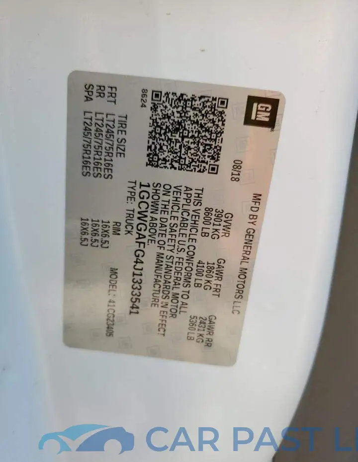 1GCWGAFG4J1333541# 13