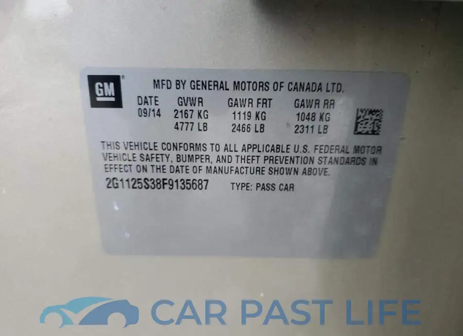 2G1125S38F9135687# 12
