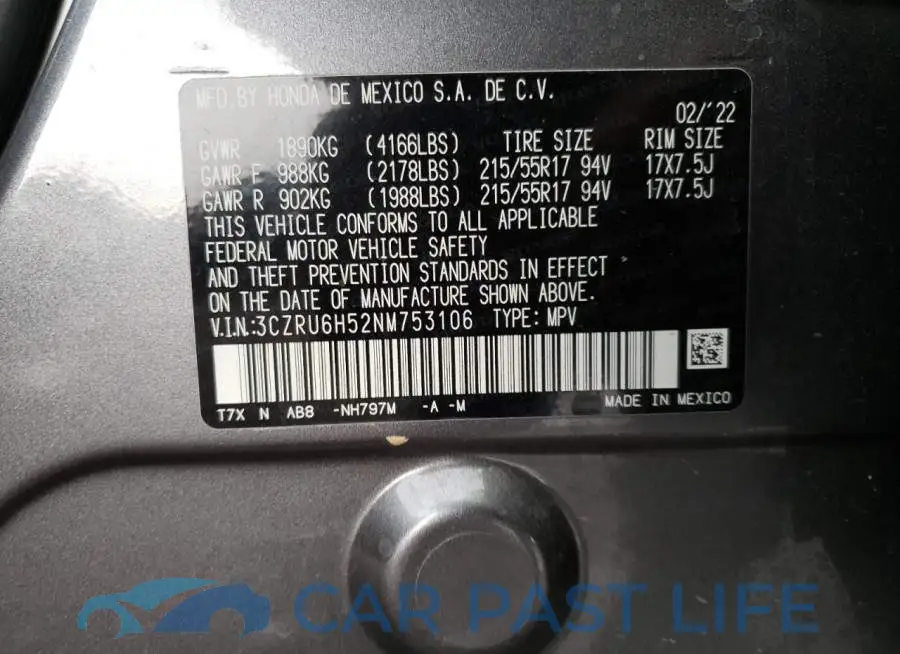 3CZRU6H52NM753106# 14