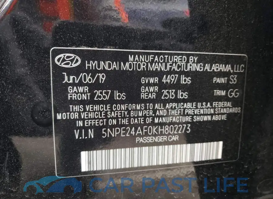 5NPE24AF0KH802273# 12