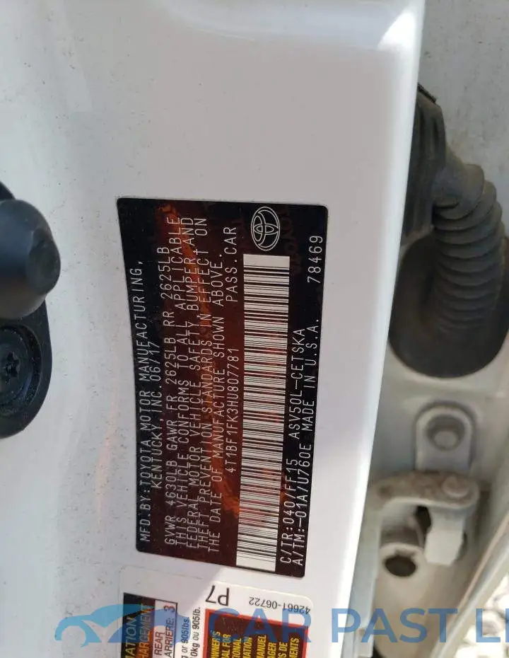 4T1BF1FK3HU807781# 12