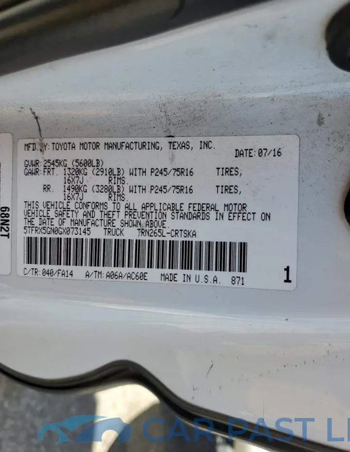 5TFRX5GN0GX073145# 12