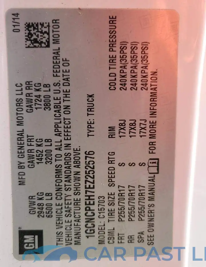 1GCNCPEH7EZ252576# 12