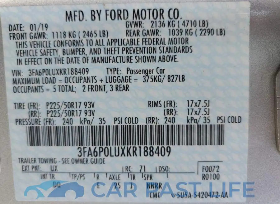 3FA6P0LUXKR188409# 12