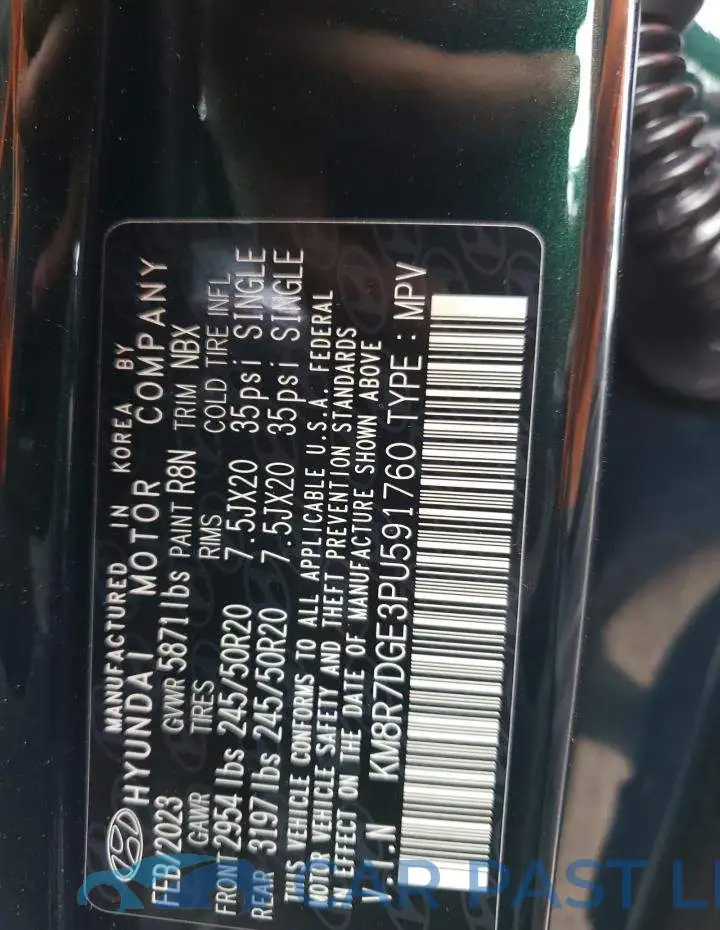 KM8R7DGE3PU591760# 12