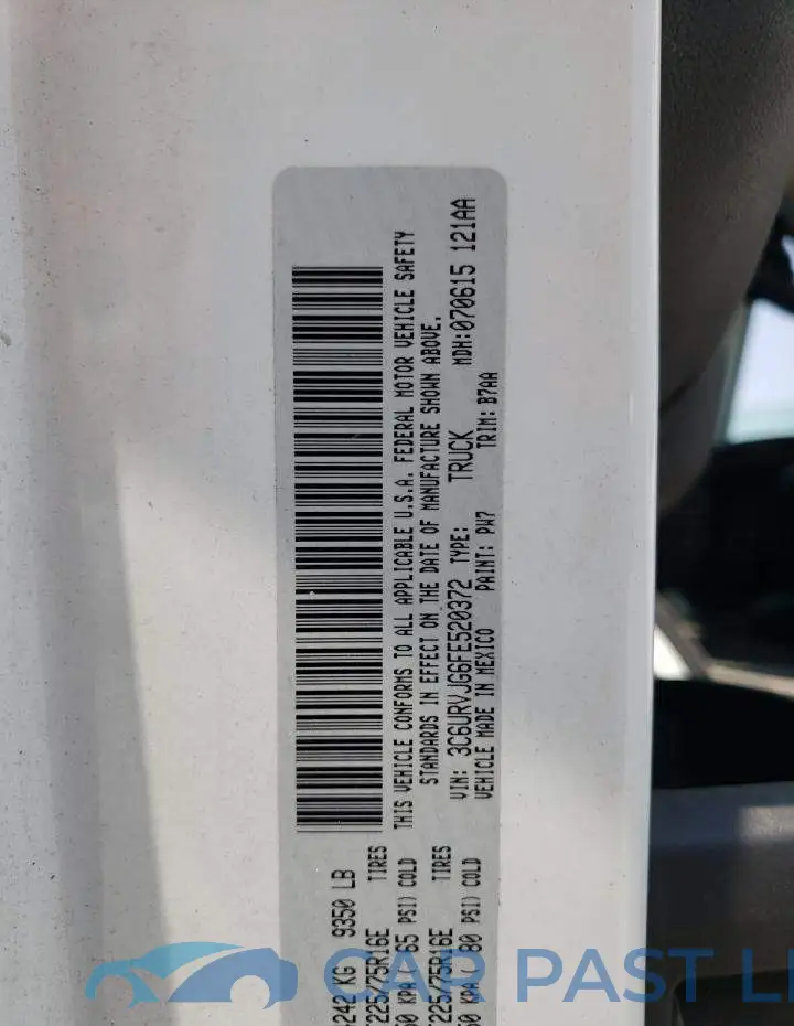 3C6URVJG6FE520372# 12