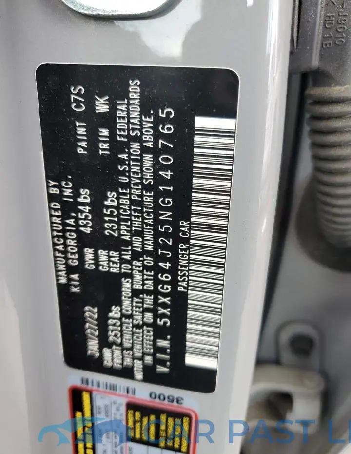5XXG64J25NG140765# 12
