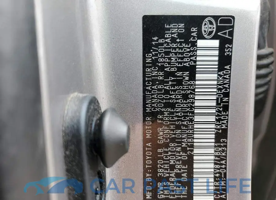 2T1BURHE3FC298768# 13