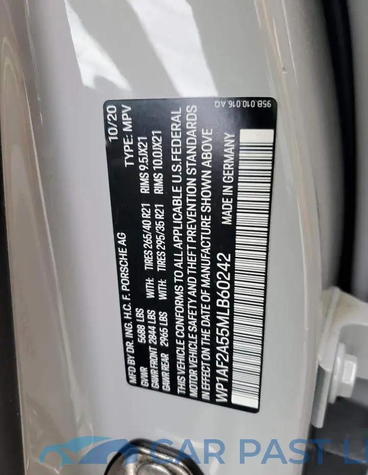 WP1AF2A55MLB60242# 13
