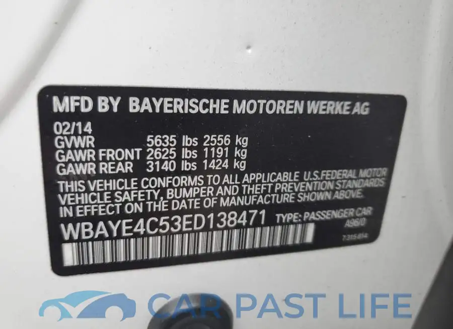 WBAYE4C53ED138471# 12