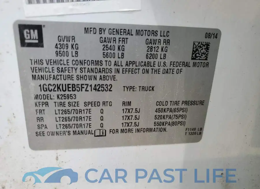 1GC2KUEB5FZ142532# 12