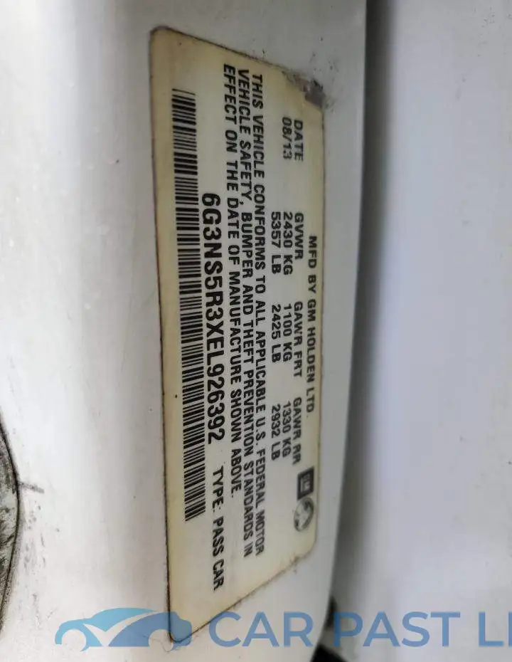 6G3NS5R3XEL926392# 12