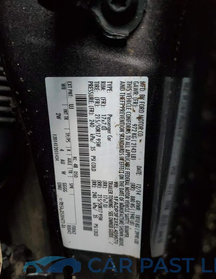 1FADP3F2XEL459670# 12