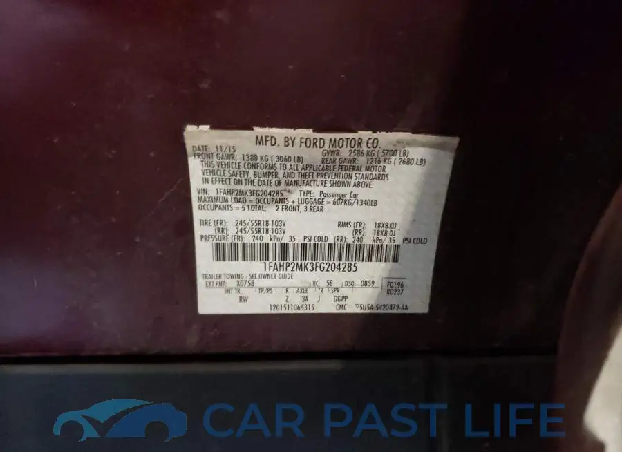 1FAHP2MK3FG204285# 12