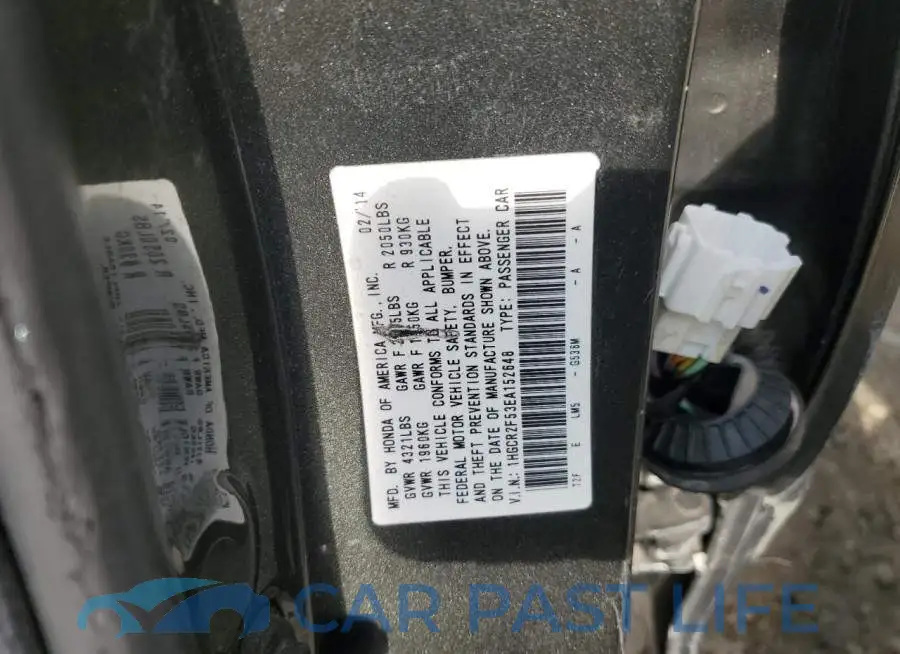 1HGCR2F53EA152648# 12