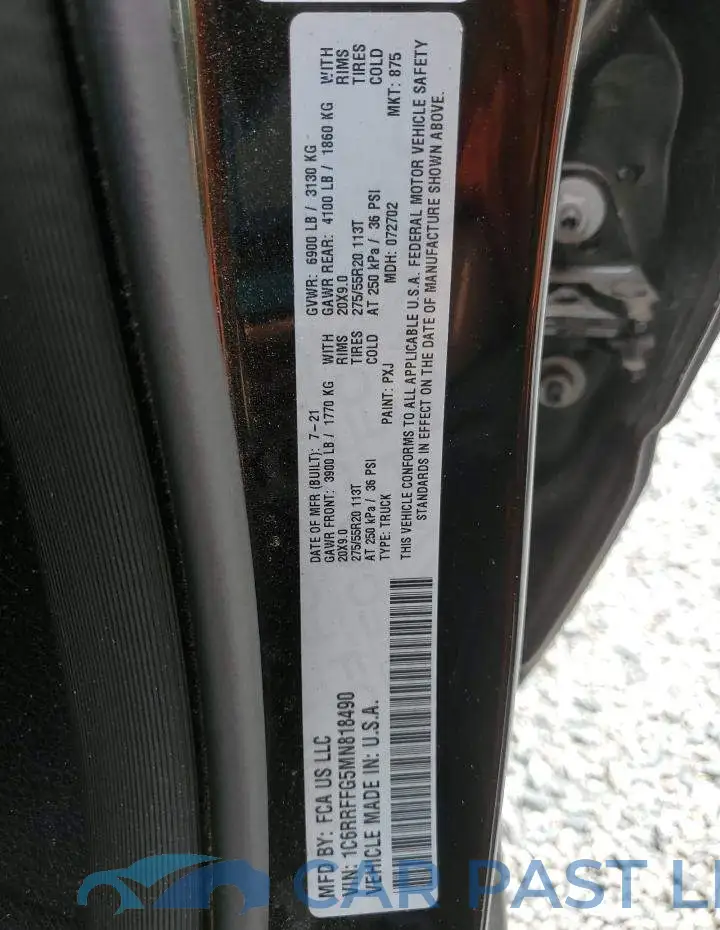 1C6RRFFG5MN818490# 12