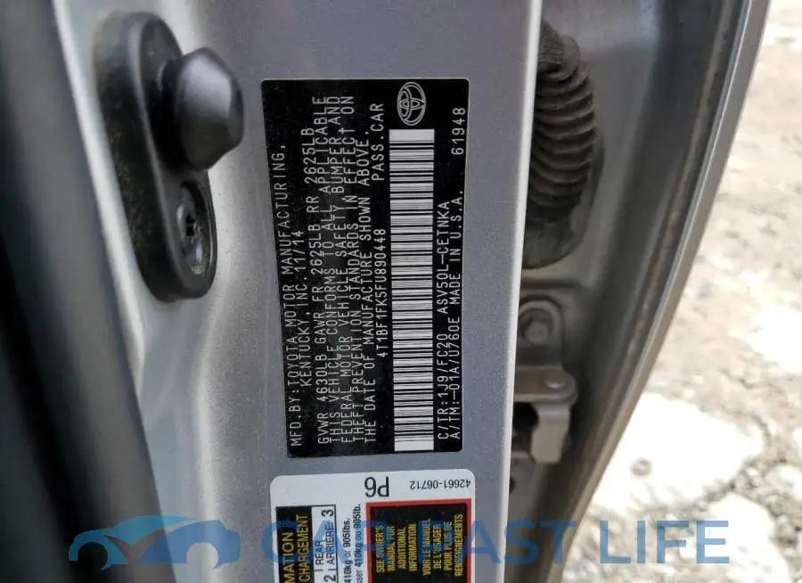 4T1BF1FK5FU890448# 12