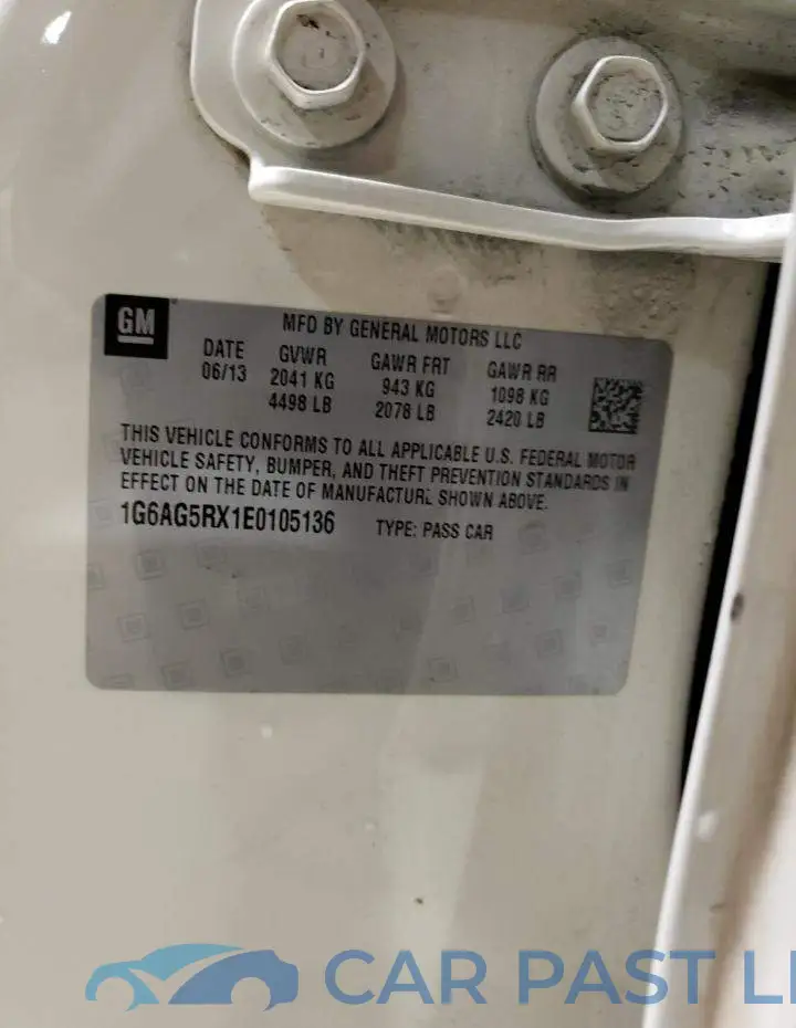 1G6AG5RX1E0105136# 12