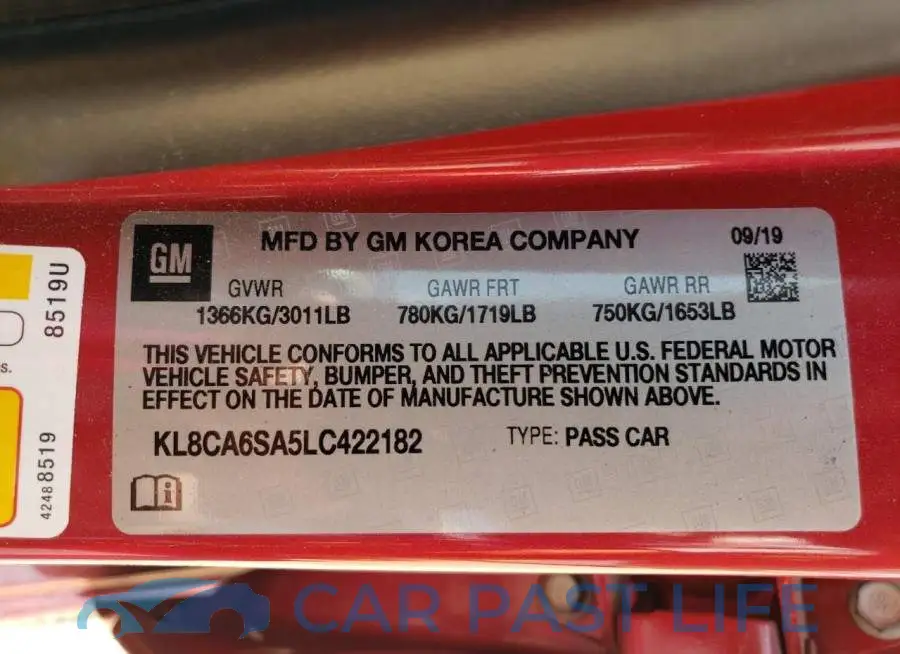 KL8CA6SA5LC422182# 12