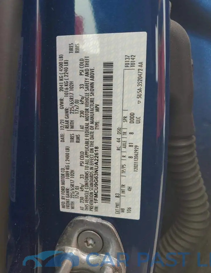 1FMCU9G63NUA22618# 13