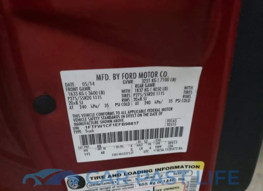 1FTFW1CF1EFB98817# 12