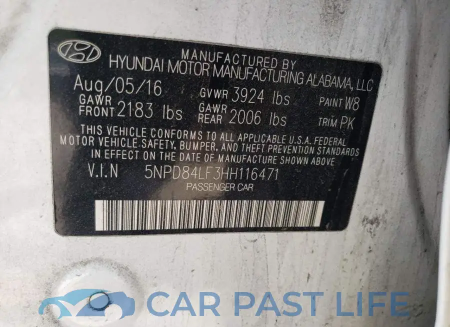 5NPD84LF3HH116471# 12