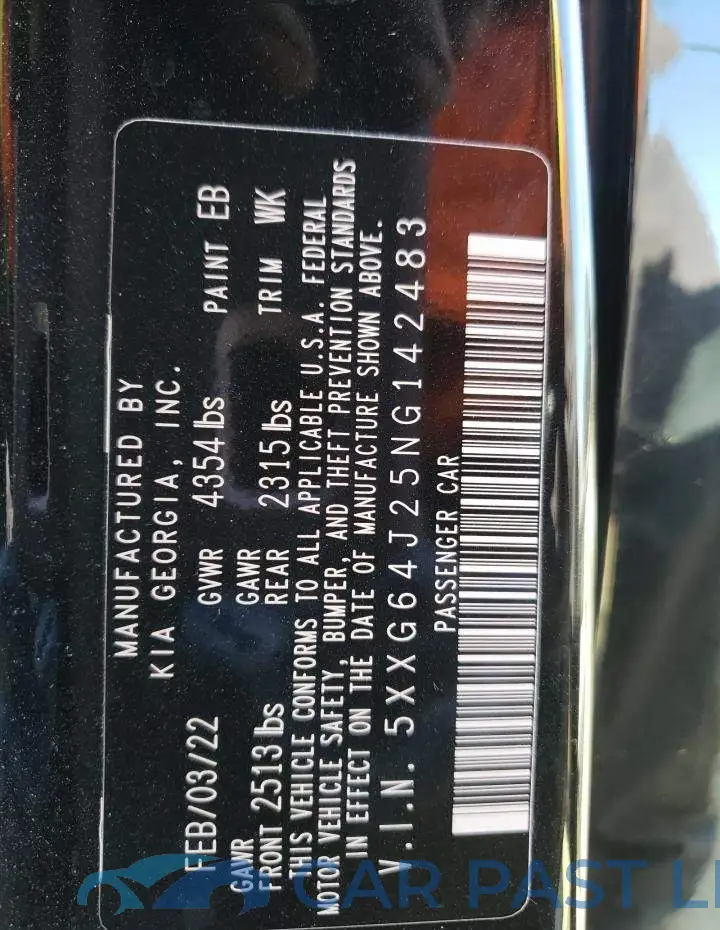 5XXG64J25NG142483# 12
